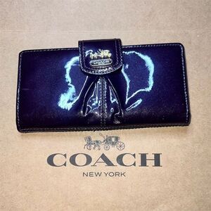 COACH Vintage Wallet Deep Purple Patent Leather w Gold Hardware AUTHENTIC